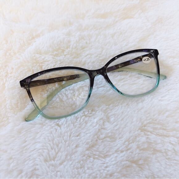 Emma Light Blue & Black Two Tone Reader Glasses - Picture 1 of 10